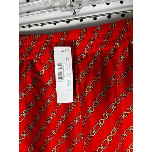 J.Crew gold chain wide leg printed silk pants size 8 - Picture 7 of 9